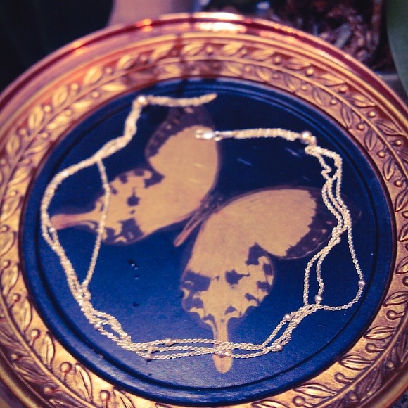 ELEGANT ITALIAN 3 strand beaded choker necklace .925K - Picture 1 of 3